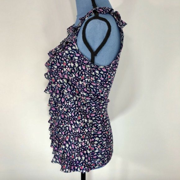 Express Sleeveless Ruffle Floral Blouse Size Small - Picture 3 of 7